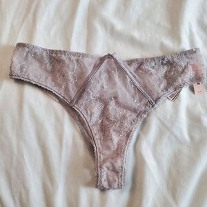 Victoria's Secret Dream Angels Grey Lace Very Cheeky Cutout Back - Size Small